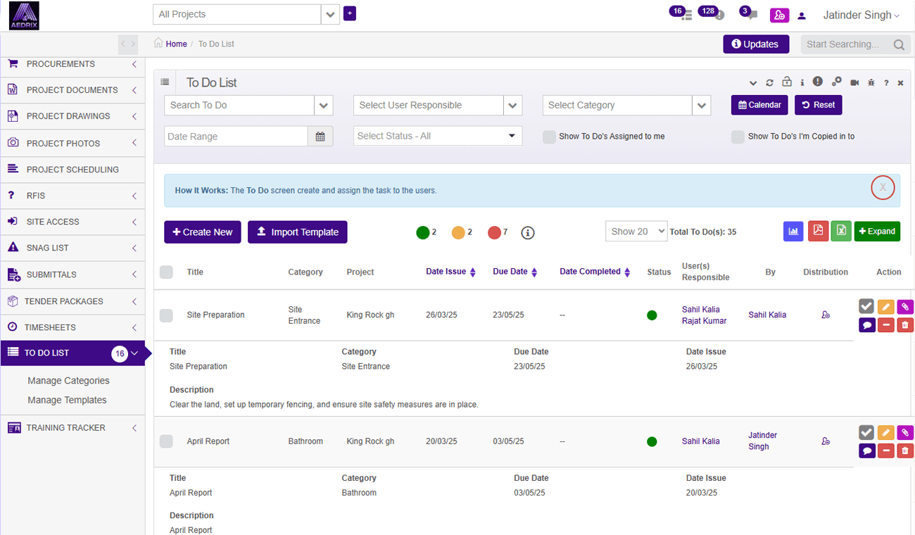Tasking & Scheduling